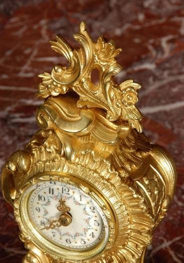 fig 3. Rare and Stunning Miniature French Boudoir Clock Set.
